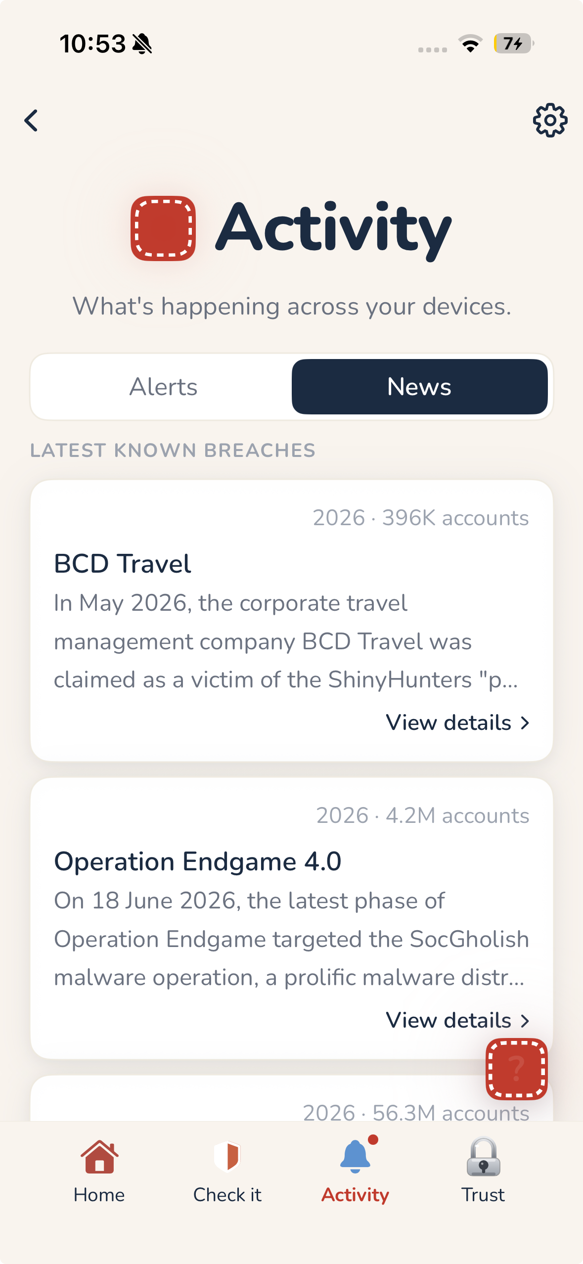 Patch on iPhone — activity