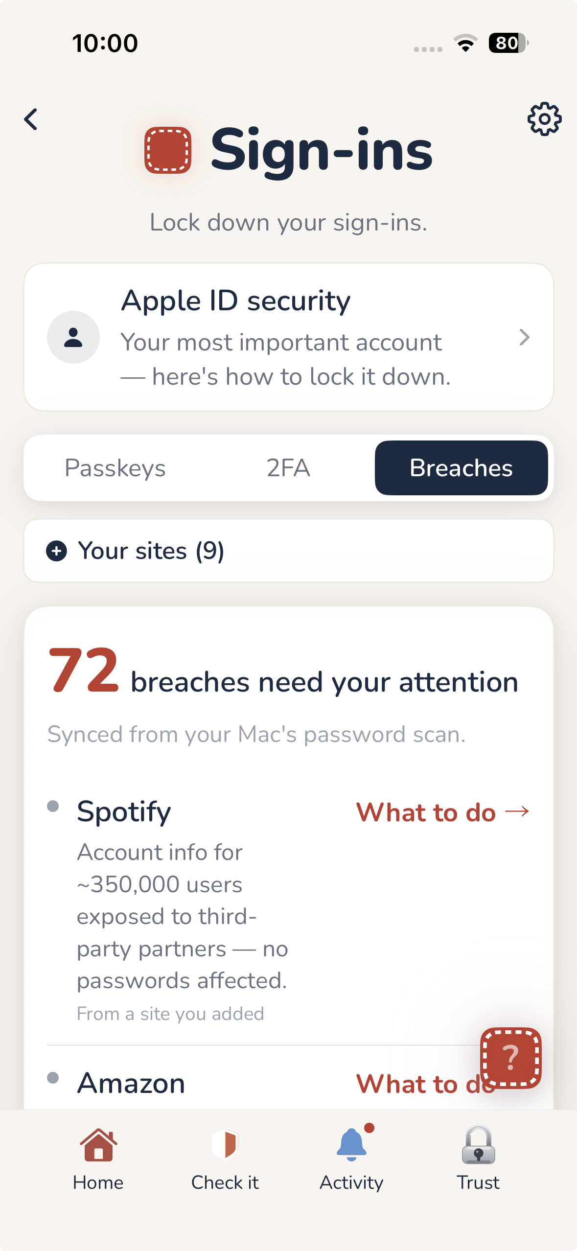 Patch on iPhone — sign-ins