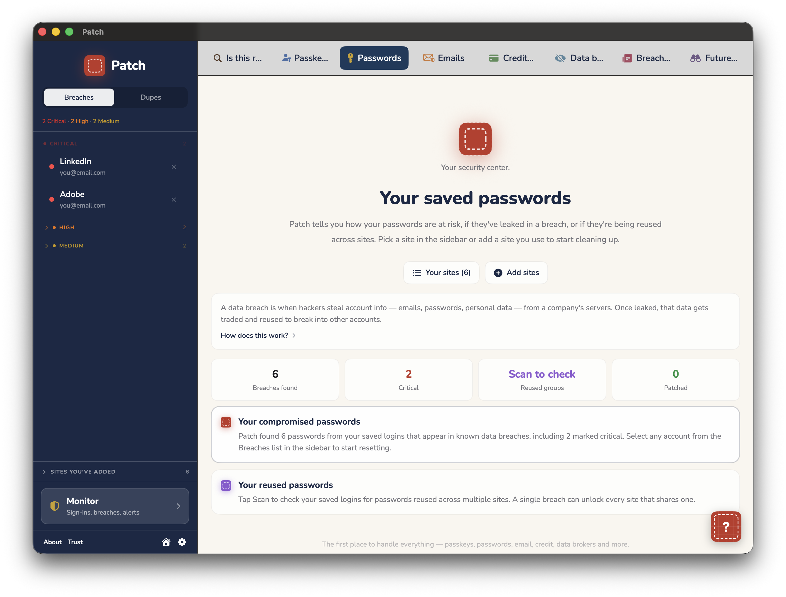 Patch passwords